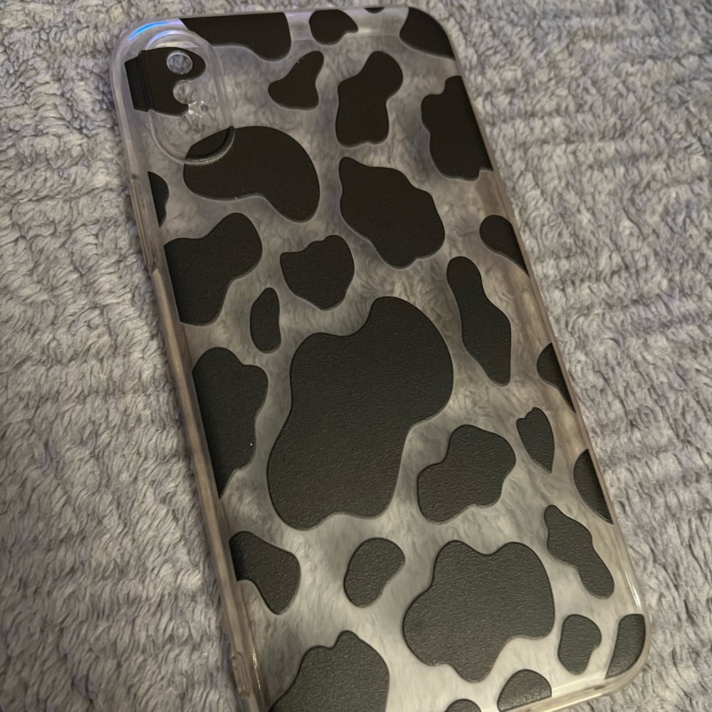 iPhone X phone case in cow print